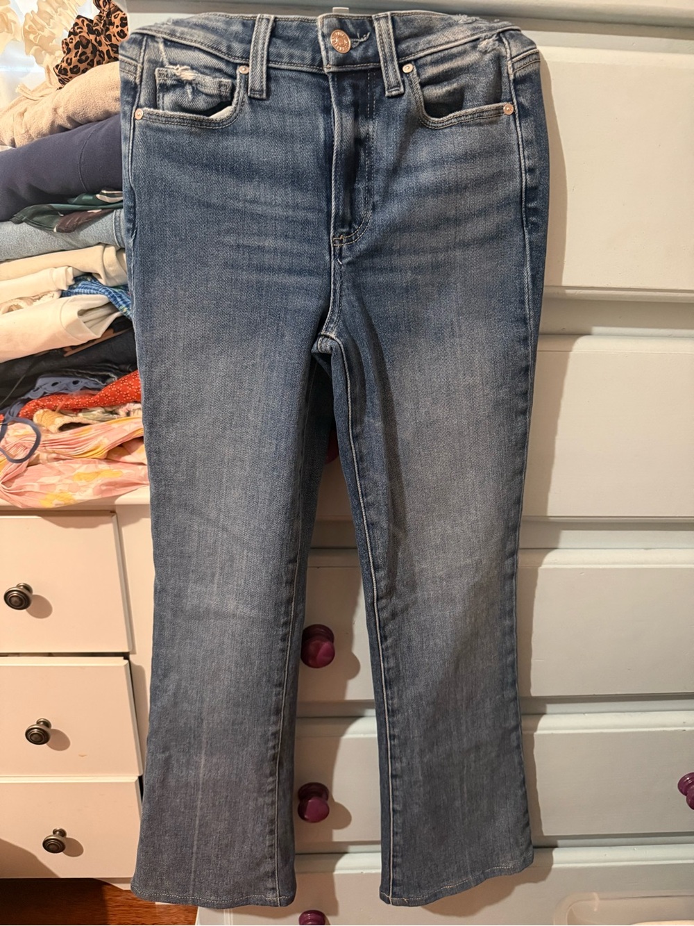 Paige - Women’s Light Blue Mid-Rise Straight Jeans